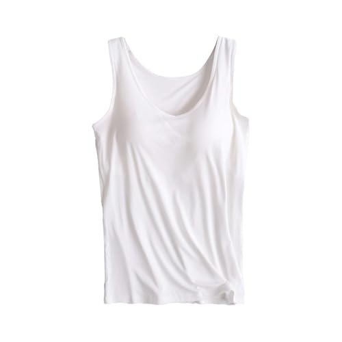 2 Pack Tank Tops for Women 2024 Cami Built in Bras Plus Size Shelf Bra Shirt Yoga Athleic Layering Undershirt X-Large womens Lingerie, Sleep & Lounge AG