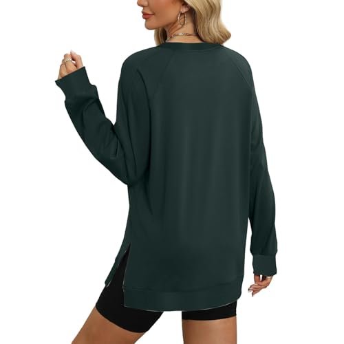 womens Tops, Tees & Blouses AG Oversized Sweatshirt for Women Trendy Tunic Pullover Crewneck Tshirts Plain Color Long SleeveTops 2024 Fall Outfits XX-Large