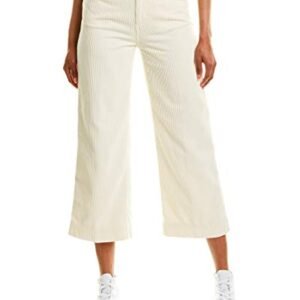‎womens Pants AG AG Adriano Goldschmied Women's Wale Cord Etta Wide Leg Crop Ivory Dust