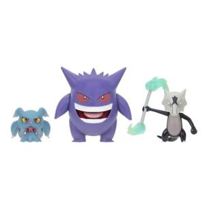 Pokemon Fantastic Creatures Pokemon Battle Figure 3 Pack - Features 2-Inch Misdreavus and Alolan Marowak and 3-Inch Gengar Battle Figures