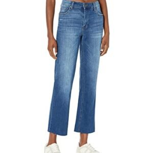 womens Jeans AG KUT from the Kloth Women's Kelsey High-Rise Fab Ab Ankle Flare Inset Leg in Royal Royal