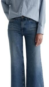 ‎womens Jeans AG Women's Saige Mid Rise Wide Leg Jean Castlebay