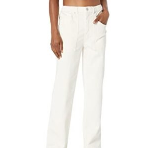 ‎womens Jeans AG HUDSON Women's Remi High Rise, Cropped, Straight Leg Jean Ecru
