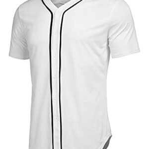 COOFANDY COOFANDY Men's Baseball Button Down Jersey Short Sleeve Hipster Hip Hop T Shirts Small ‎mens Jerseys