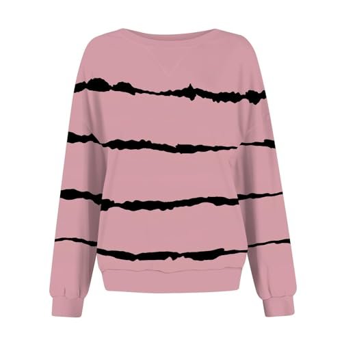 2024 Womens Oversized Graphic Crewneck Sweatshirt Long Sleeve Color Block Pullover Tops Casual Loose Shirt Fashion Medium AG womens Active