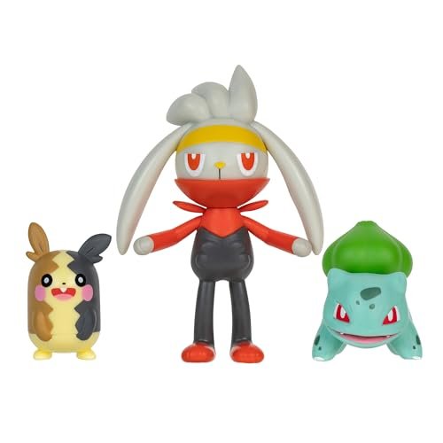 Pokemon Battle Figure 3PK MORPEKO, Bulbasaur, RABOOT Pokemon Fantastic Creatures