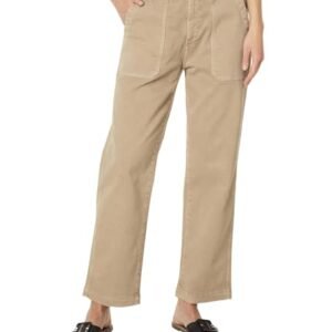 ‎womens Jeans AG AG Women's Analeigh High-Rise Straight Crop in Sulfur Desert Taupe Sulfur Des
