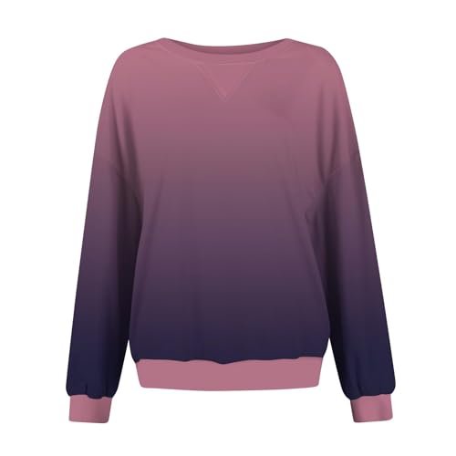 2024 Womens Oversized Graphic Crewneck Sweatshirt Long Sleeve Color Block Pullover Tops Casual Loose Shirt Fashion X-Large AG womens Active
