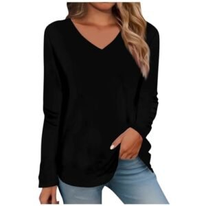 ‎womens Tops, Tees & Blouses AG SHAOBGE Women Fall Tops Trendy Boho Dressy Casual Shirt Long Sleeve Blouse Lightweight Sweatshirts Pullover Going Out Tees X-Large