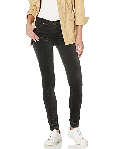 womens Leggings AG AG Adriano Goldschmied Women's The Legging Skinny Opulent Stretch Velveteen Climbing Ivy