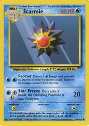 Pokemon Trading Cards Pokemon - Starmie - 64/102 - Common - Unlimited Edition - Base Set