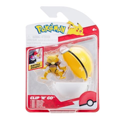 Pokémon Clip ‘N’ Go Abra and Level Ball - Includes 2-Inch Battle Figure and Level Ball Accessory Pokemon Action Figures