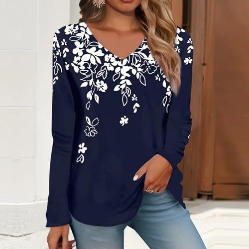 womens Tops, Tees & Blouses AG SHAOBGE Women Fall Tops Trendy Boho Dressy Casual Shirt Long Sleeve Blouse Lightweight Sweatshirts Pullover Going Out Tees Medium