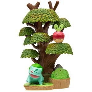 Pokémon Select Forest Environment - Multi-Level Display Set with 2-Inch Bulbasaur and Applin Battle Figures Forest Pokemon Playsets