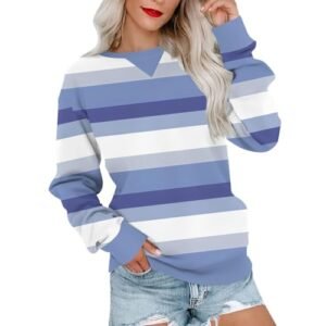 2024 Womens Oversized Graphic Crewneck Sweatshirt Long Sleeve Color Block Pullover Tops Casual Loose Shirt Fashion XX-Large AG ‎womens Active