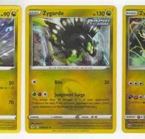 Zygarde Pokemon 3 Card Set - 3 Forms 100/147 Burning Shadows - Evolving Skies Pokemon Collectible Card Games