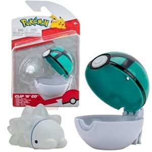 Action Figures Pokemon Pokémon PKW2655 Clip 'n'Go Pokéball Snomnom & Netball, Official Pokéball with Detailed 5 cm Figure