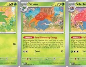 Vileplume 045/165 - Gloom Oddish - Pokemon 151 - Evolution Holo Rare 3 Card Lot Pokemon Trading Cards