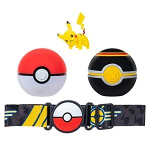 Pokemon PKW2718 Clip 'N' GO Belt Set-Includes 2-Inch Pikachu Battle Figure with Poke Luxury Ball Accessories, Multi and Pikachu Pokemon Action Figures