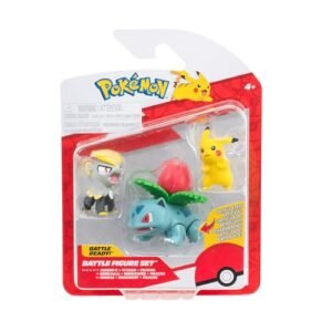 Pokémon PKW3893 Battle Figure Set - Pikachu, Miniras, Bisaknosp, Official Figures Set Pokemon Action Figures
