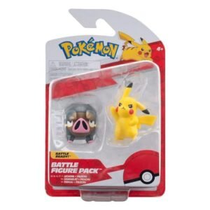 Pokémon Pikachu & Ferkuli Battle Mini Figures Set, 5 cm, from The Battle Figure Pack Pokemon Fantastic Creatures