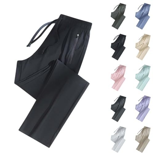 womens Women AG Womens Quick Dry Stretch Active Pants 2024 Cool Ice Silk Sweatpants Relaxed Fit Breathable Hiking Pants with Pocket Pink