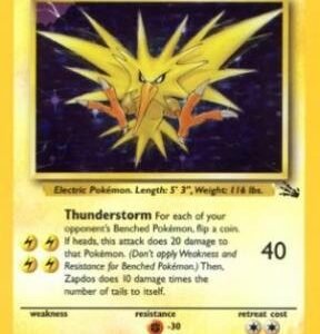 Pokemon Zapdos Holofoil - Fossil - 15 [Toy] Collectible Card Games