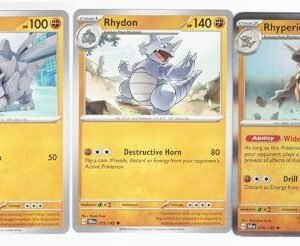 Rhyperior 076/142 - Stellar Crown Pokemon Card Lot - 3 Card Set Pokemon Collectible Card Games