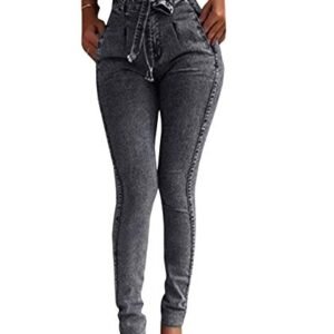 ‎womens Jeans AG Sexyshine Women's High Waisted Skinny Destroyed Ripped Hole Denim Pants Long Stretch Pencil Jeans F-grey