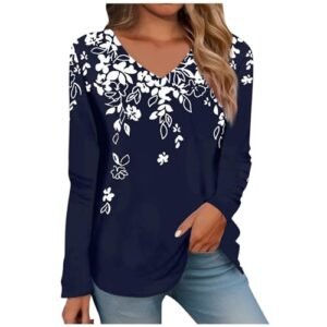 ‎womens Tops, Tees & Blouses AG SHAOBGE Women Fall Tops Trendy Boho Dressy Casual Shirt Long Sleeve Blouse Lightweight Sweatshirts Pullover Going Out Tees Medium