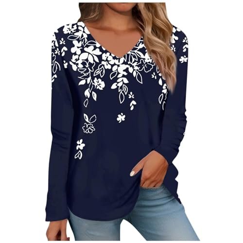 womens Tops, Tees & Blouses AG SHAOBGE Women Fall Tops Trendy Boho Dressy Casual Shirt Long Sleeve Blouse Lightweight Sweatshirts Pullover Going Out Tees Medium