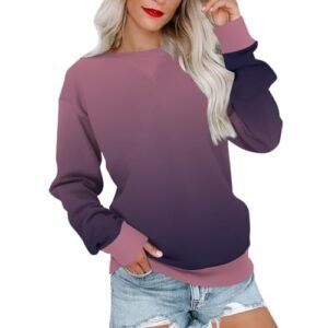 2024 Womens Oversized Graphic Crewneck Sweatshirt Long Sleeve Color Block Pullover Tops Casual Loose Shirt Fashion X-Large AG ‎womens Active