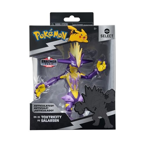 Pokémon Select Toxtricity (Amped) - 6-Inch Super-Articulated Figure with Over 15 Points of Articulation Select Series Toxtricity Pokemon Action Figures