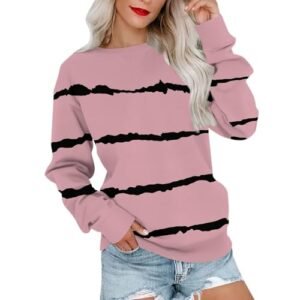 2024 Womens Oversized Graphic Crewneck Sweatshirt Long Sleeve Color Block Pullover Tops Casual Loose Shirt Fashion Medium AG ‎womens Active