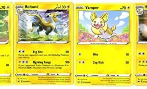 Boltund 75/202 & 76/202 - Sword & Shield - Foil - Pokemon Evolution Card Set - Yampers - Rare 4 Card Lot Action Figures Pokemon