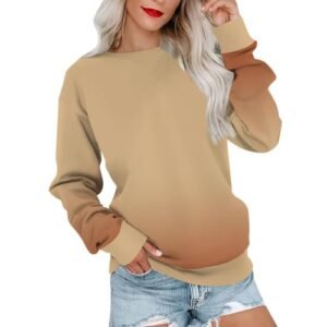 2024 Womens Oversized Graphic Crewneck Sweatshirt Long Sleeve Color Block Pullover Tops Casual Loose Shirt Fashion Large ‎womens Active AG