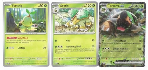 Torterra ex 012/162 - Pokemon Temporal Forces - 3 Card Set - Double Rare Pokemon Collectible Card Games