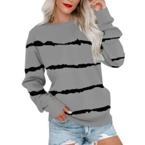 2024 Womens Oversized Graphic Crewneck Sweatshirt Long Sleeve Color Block Pullover Tops Casual Loose Shirt Fashion Large ‎womens Fashion Hoodies & Sweatshirts AG