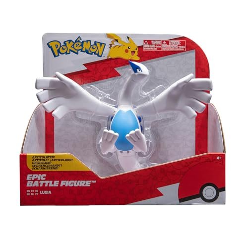 Action Figures Pokemon Pokémon Lugia Epic Battle Figure - 12-Inch Articulated Epic Battle Figure with Flight Stand Lugia