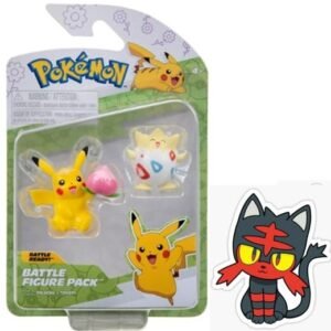 Pokemon Action Figures Pokemon Battle Figure Action Ready 2 Pack with Bonus Sticker (Spring Easter Pikachu and Togepi)