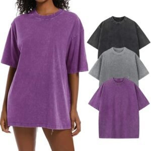 Womens Washed Vintage Oversized T-Shirt Casual Baggy Streetwear Boyfriend Tee Workout Short Sleeve Cotton Tops Black+gray AG ‎womens Tops, Tees & Blouses