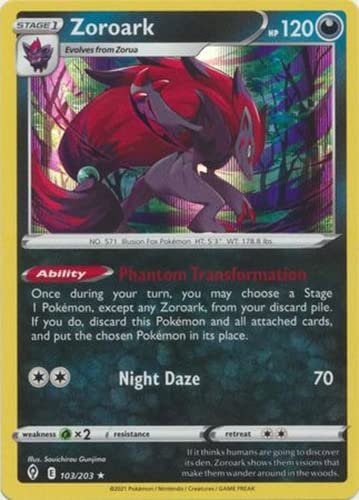 Zoroark - 103/203 - Holo Rare - Sword & Shield - Evolving Skies Pokemon Collectible Card Games