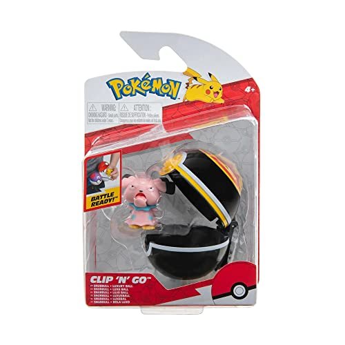 Pokemon Action Figures Pokemon Clip N Go - Snubbull Toy Figure 5 cm - Pokemon & Pokeball Figurines - New 2023 - Officially Licensed Toy