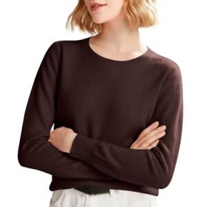 ‎womens Sweaters AG Cashmere Sweaters for Women, Crew Neck Long Sleeve Soft Warm Trendy Pullover Tops Lightweight Wool Cozy Knit Sweater Small