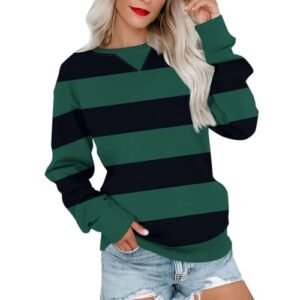 2024 Womens Oversized Graphic Crewneck Sweatshirt Long Sleeve Color Block Pullover Tops Casual Loose Shirt Fashion Small ‎womens Fashion Hoodies & Sweatshirts AG