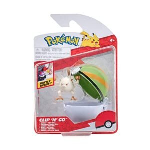 Pokemon Playsets PKW3136 - Clip 'n'Go Poké Balls - Menki & Nest Ball, Official Pokéball with 5 cm Figure Menki