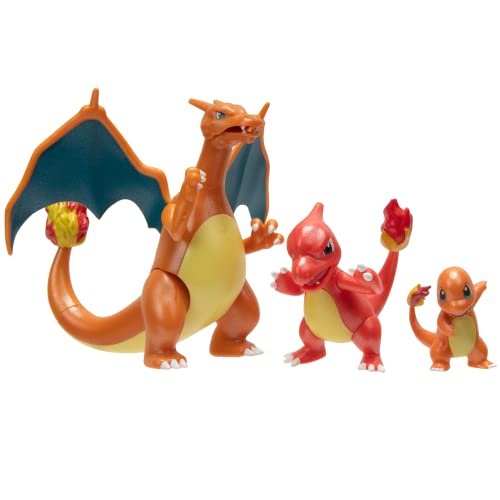 Pokémon Select Evolution 3 Pack - Features 2-Inch Charmander, 3-Inch Charmeleon and 4.5-Inch Charizard Battle Figures Pokemon Action Figures