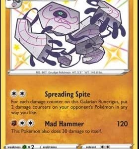 Pokemon - Galarian Runerigus SV066/SV122 - Shining Fates - Shiny Vault - Card Pokemon Action Figures
