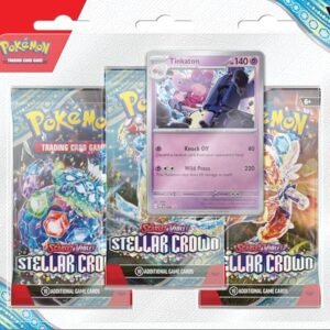 Pokémon TCG: Scarlet & Violet—Stellar Crown 3-Pack Blister - Tinkaton (3 Booster Packs & Foil Promo Card) 3-pack Bli Pokemon Collectible Card Games