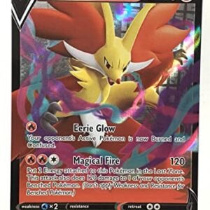 Collectible Card Games Pokemon Delphox V 027/196 Lost Origin - Ultra Rare Holo Pokemon Card NM